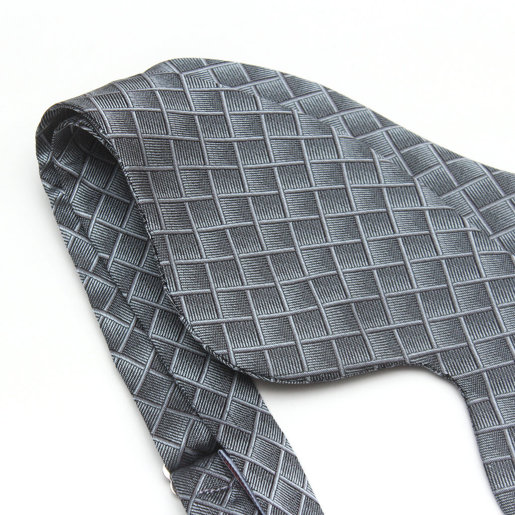 Grey Big Butterfly Silk Bow Tie