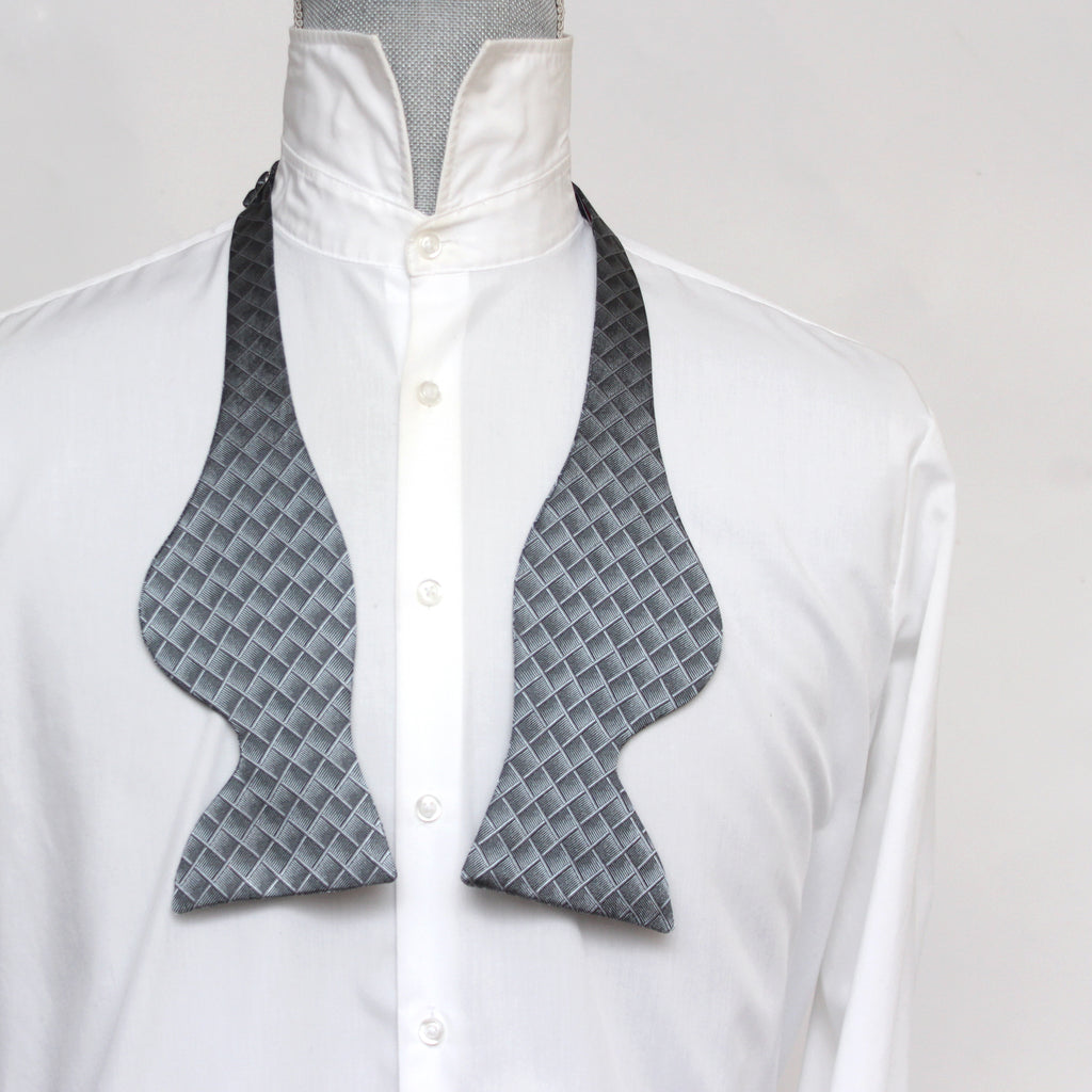 Grey Big Butterfly Silk Bow Tie