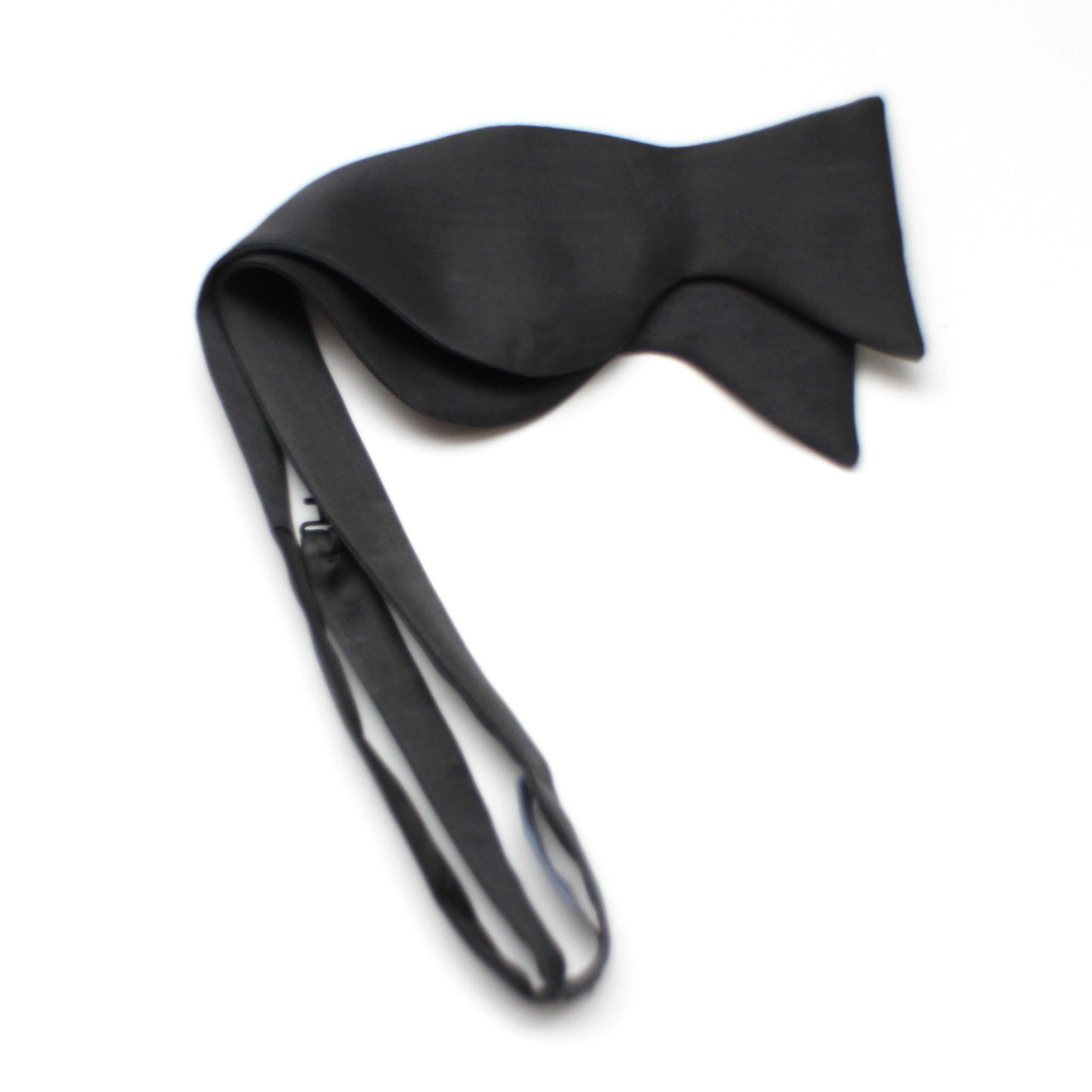 Grey Men's Large Silk Bow Tie
