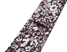 Load image into Gallery viewer, White Brown Floral Necktie 2.7&quot;
