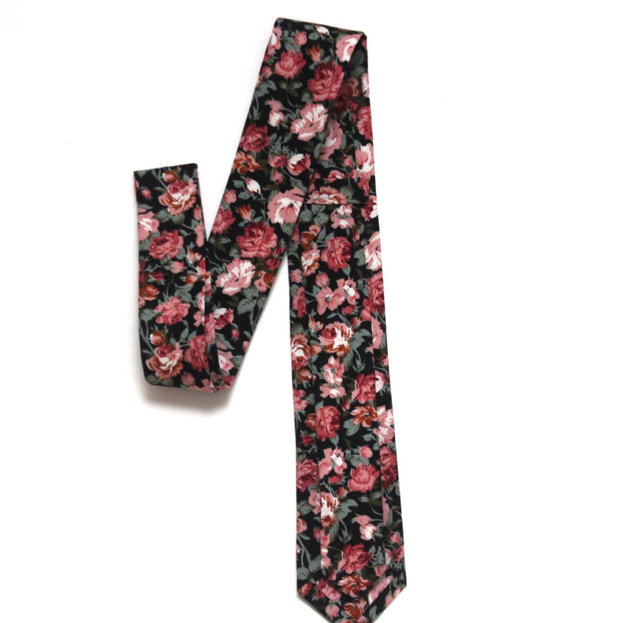 Black Floral Necktie