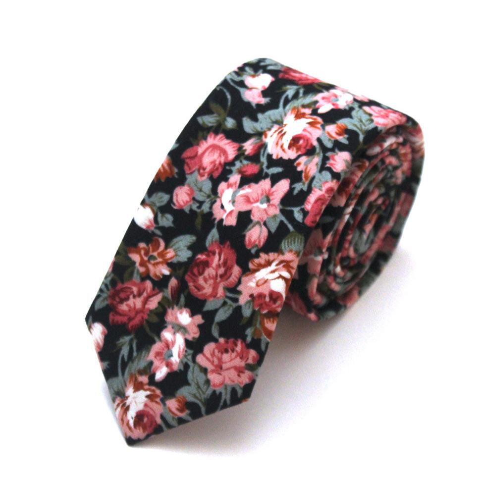 Black Floral Necktie