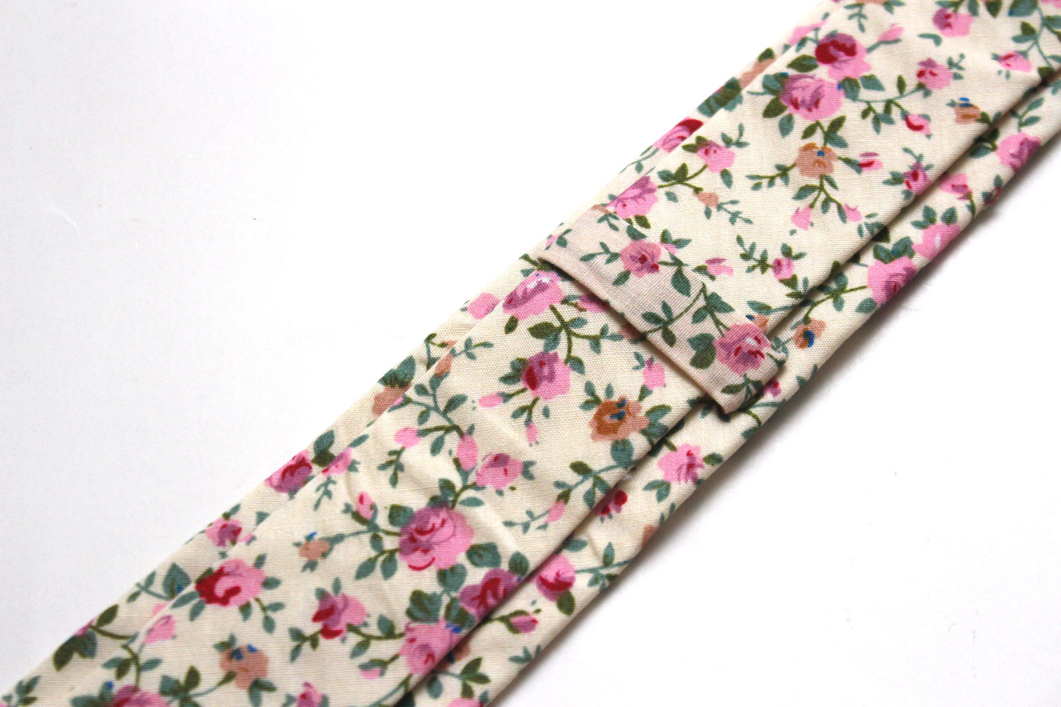 Pink Peach Floral Necktie