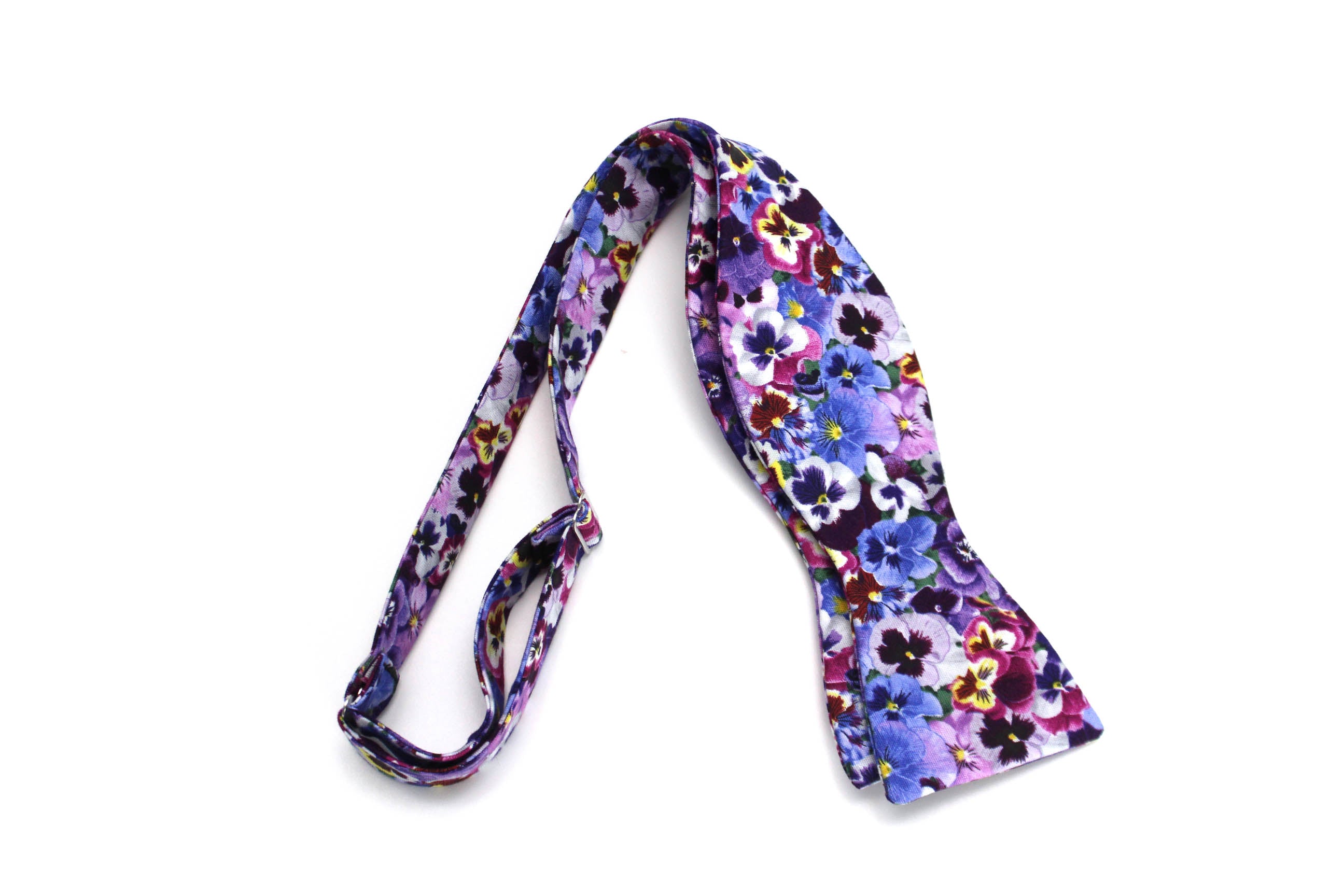 Viola Purple Floral Self-Tie Bow Tie