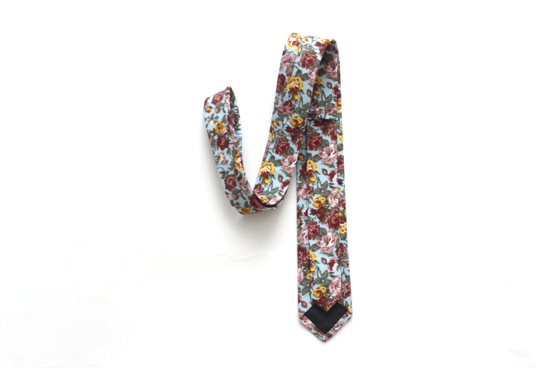 Cotton Floral Necktie with Pocket square