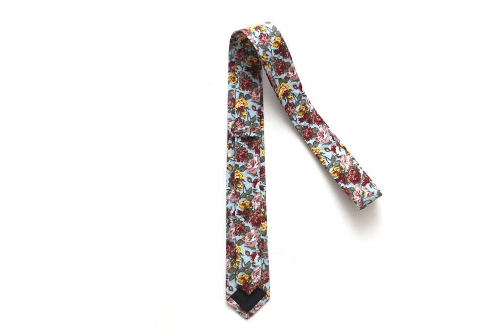 Cotton Floral Necktie with Pocket square