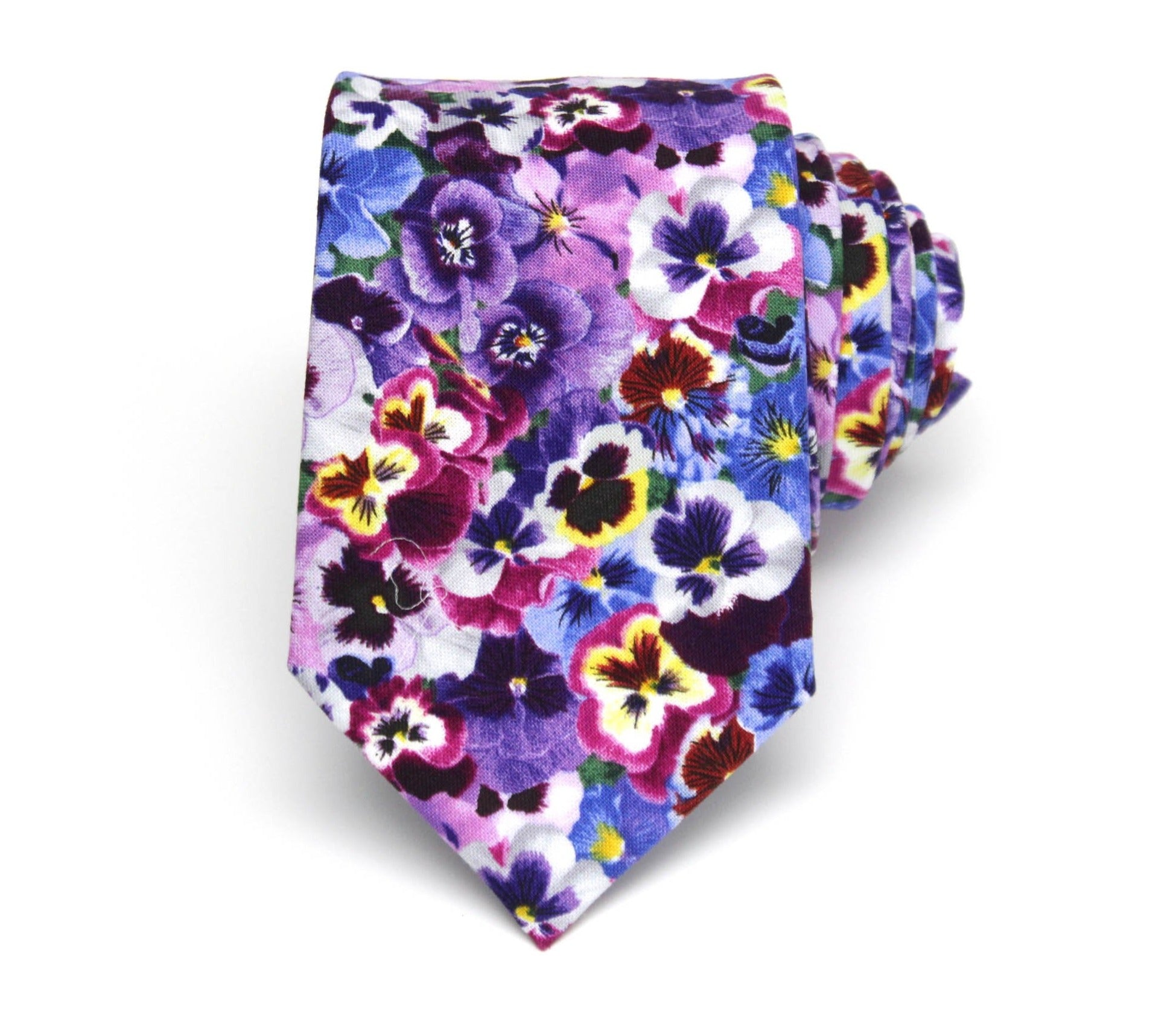 Purple Viola Floral Necktie