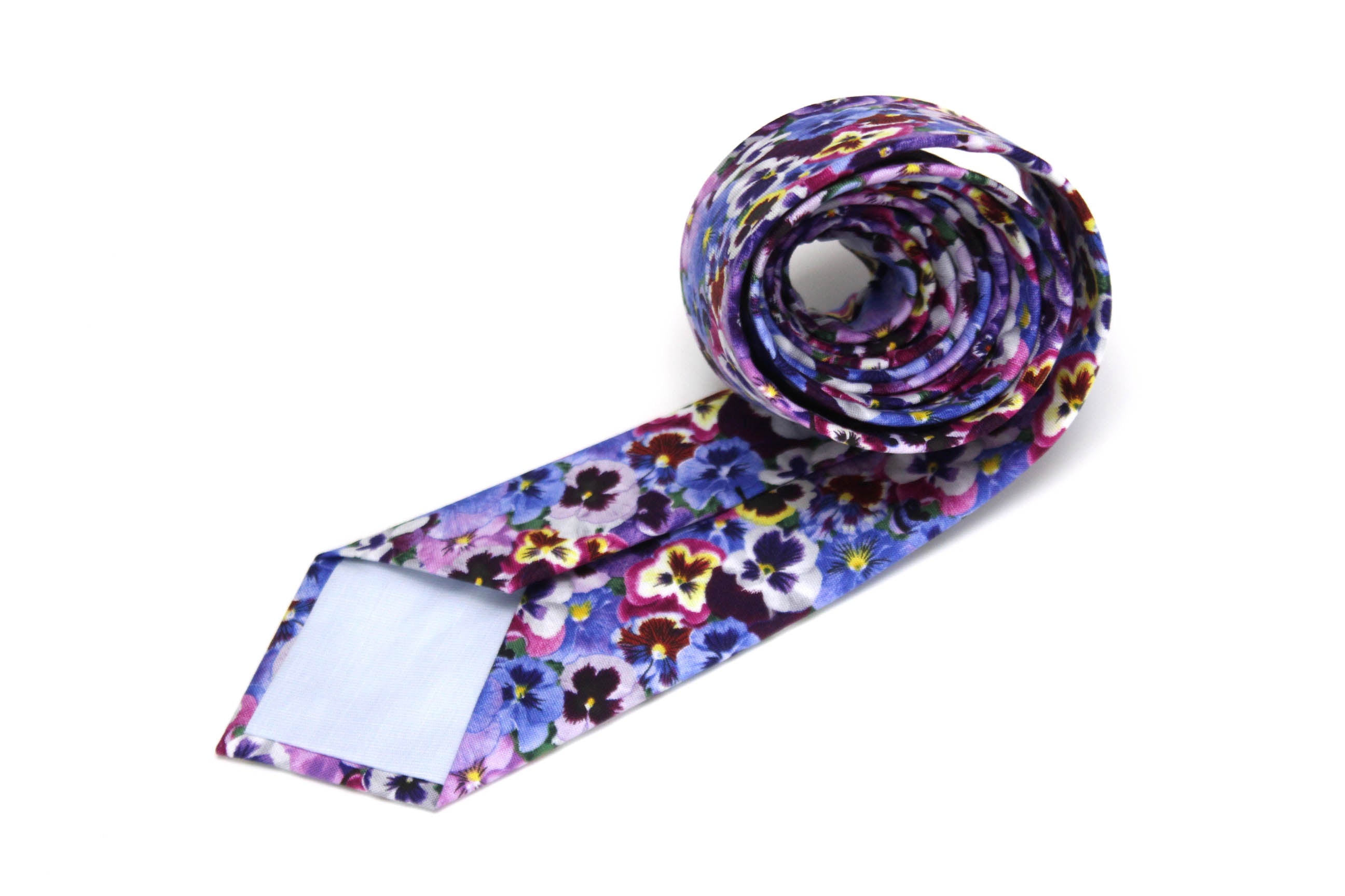 Purple Viola Floral Necktie