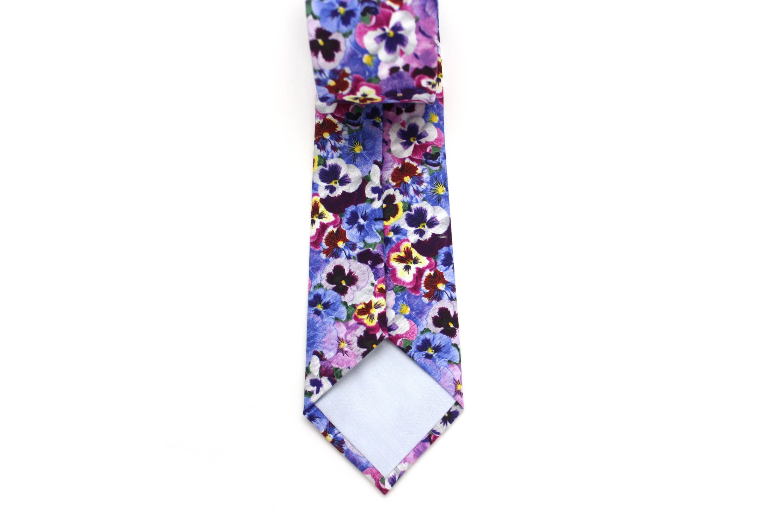 Purple Viola Floral Necktie