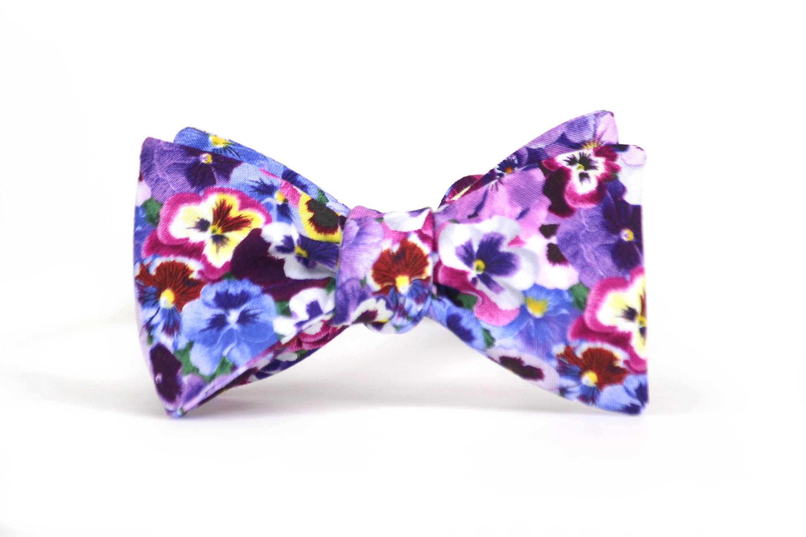 Viola Purple Floral Self-Tie Bow Tie