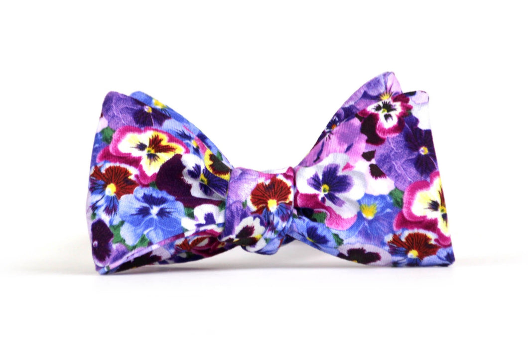 Viola Purple Floral Self-Tie Bow Tie