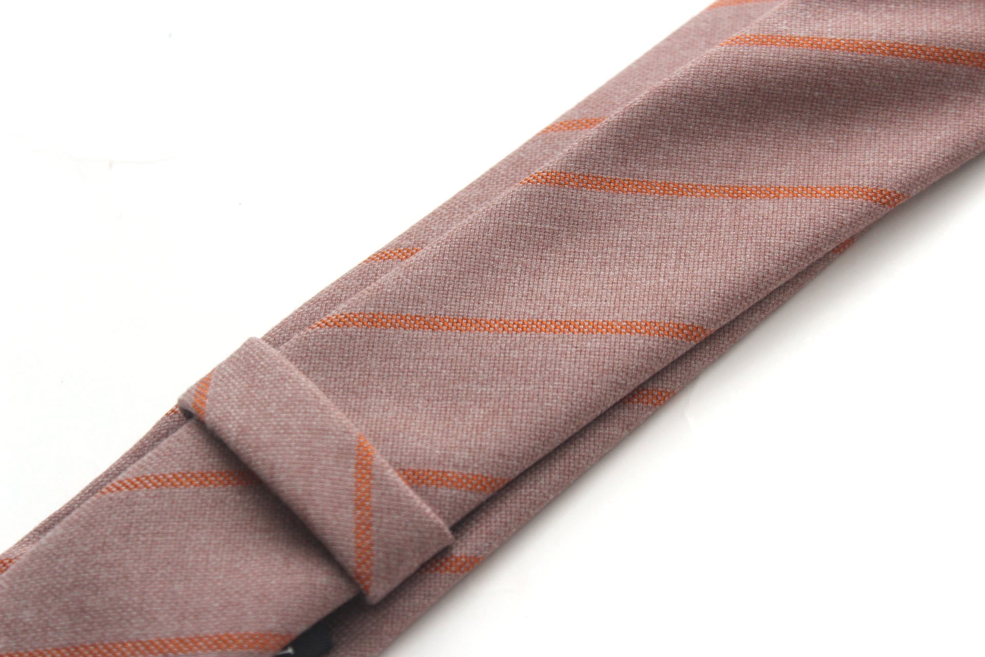 Mauve Orange Stripe Floral Necktie 2.36"