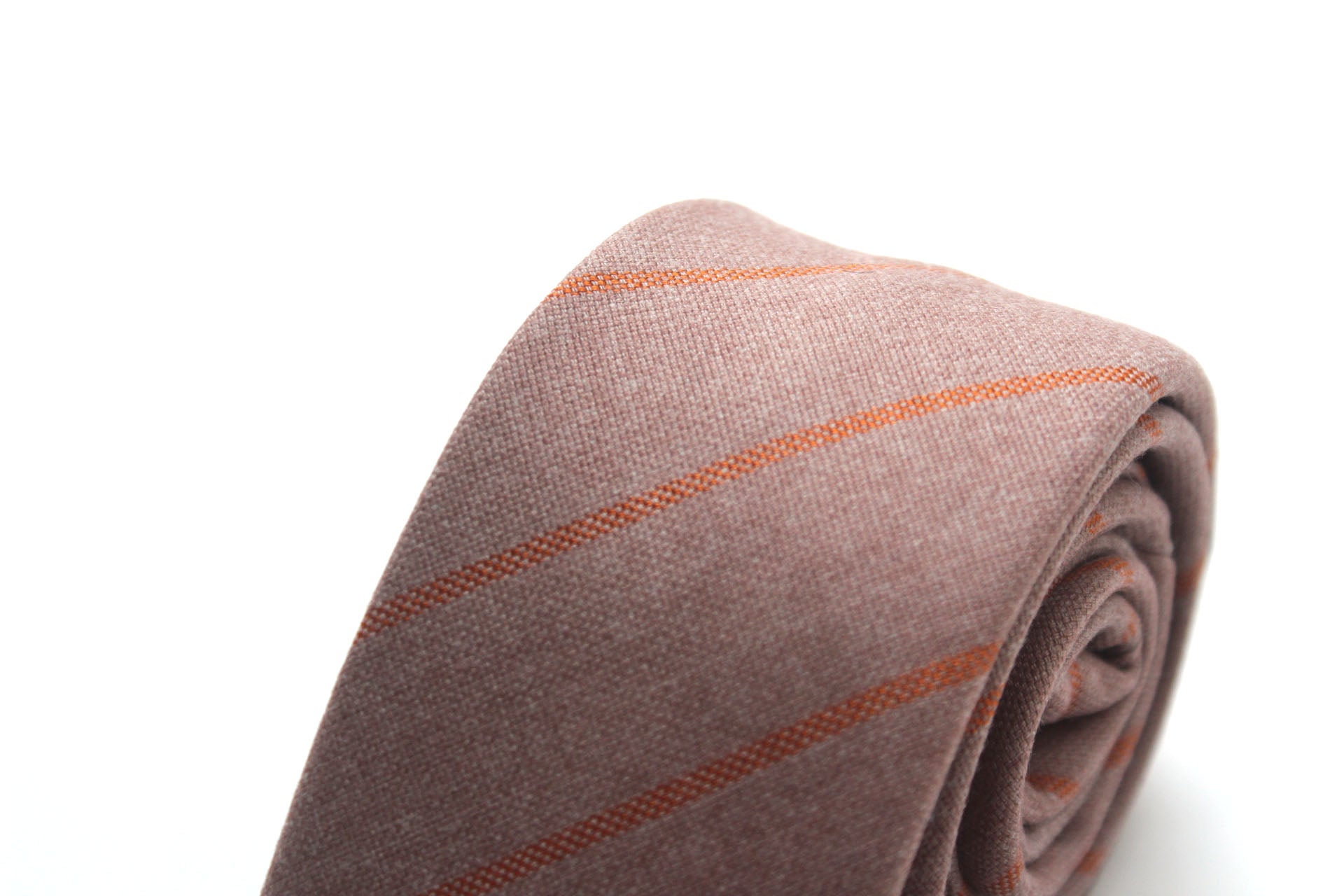 Mauve Orange Stripe Floral Necktie 2.36"