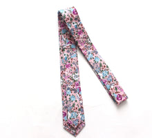 Load image into Gallery viewer, Pink Fuchsia Blue Floral Necktie 2.36&quot;

