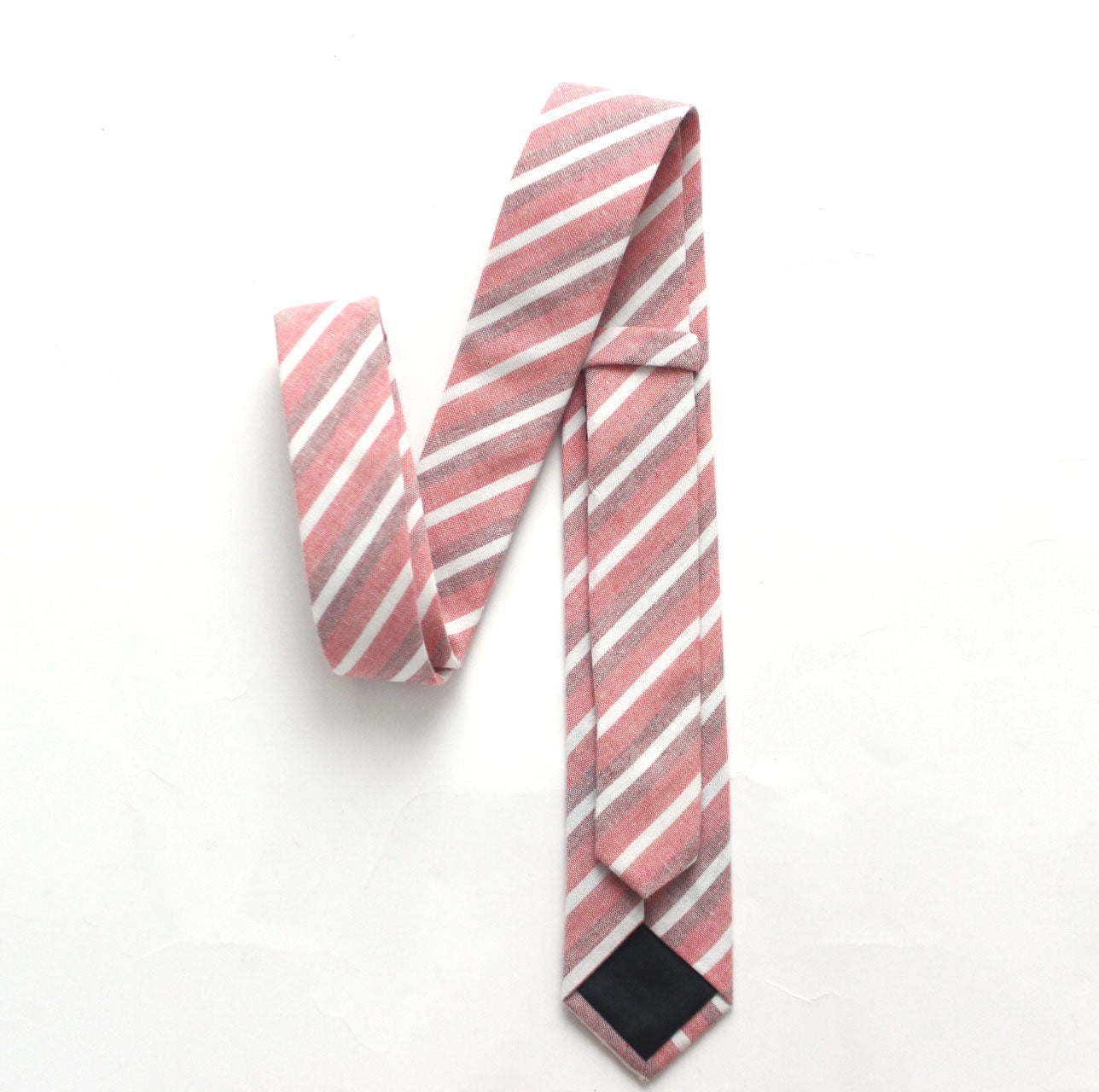 Dusty Pink Stripe Floral Necktie 2.36"