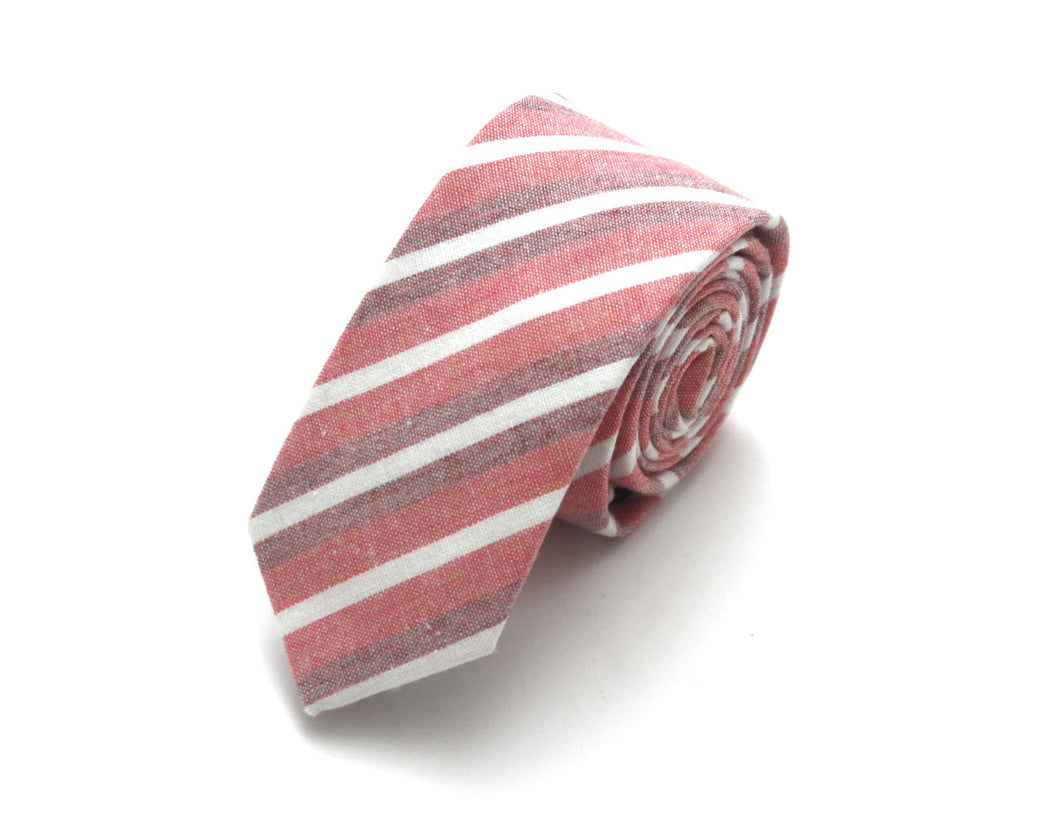 Dusty Pink Stripe Floral Necktie 2.36