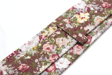 Load image into Gallery viewer, Brown Grey Floral Necktie 3.14&quot;
