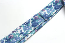 Load image into Gallery viewer, White Blue Floral Necktie
