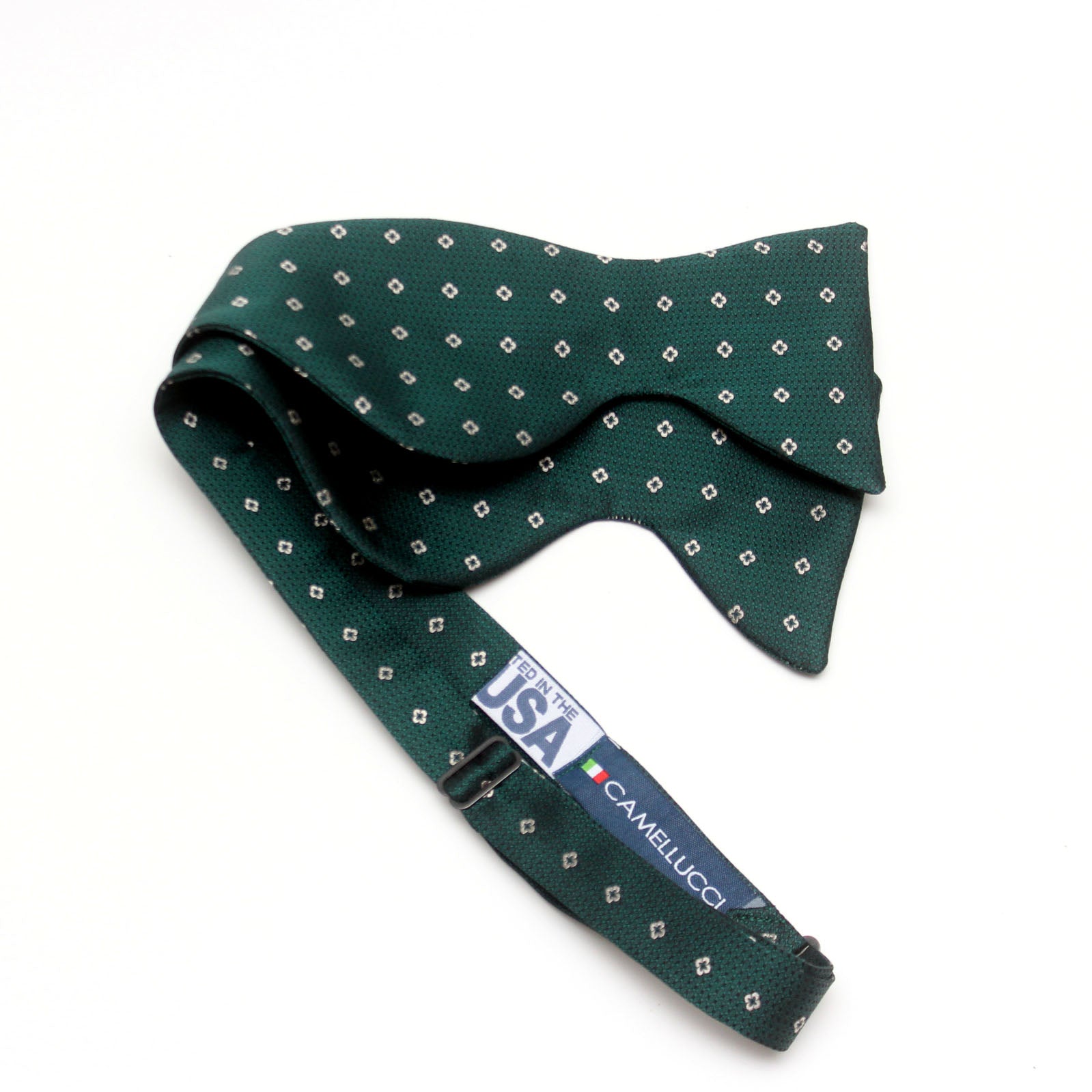 Big Butterfly Green Grey Ornament Silk Bow Tie