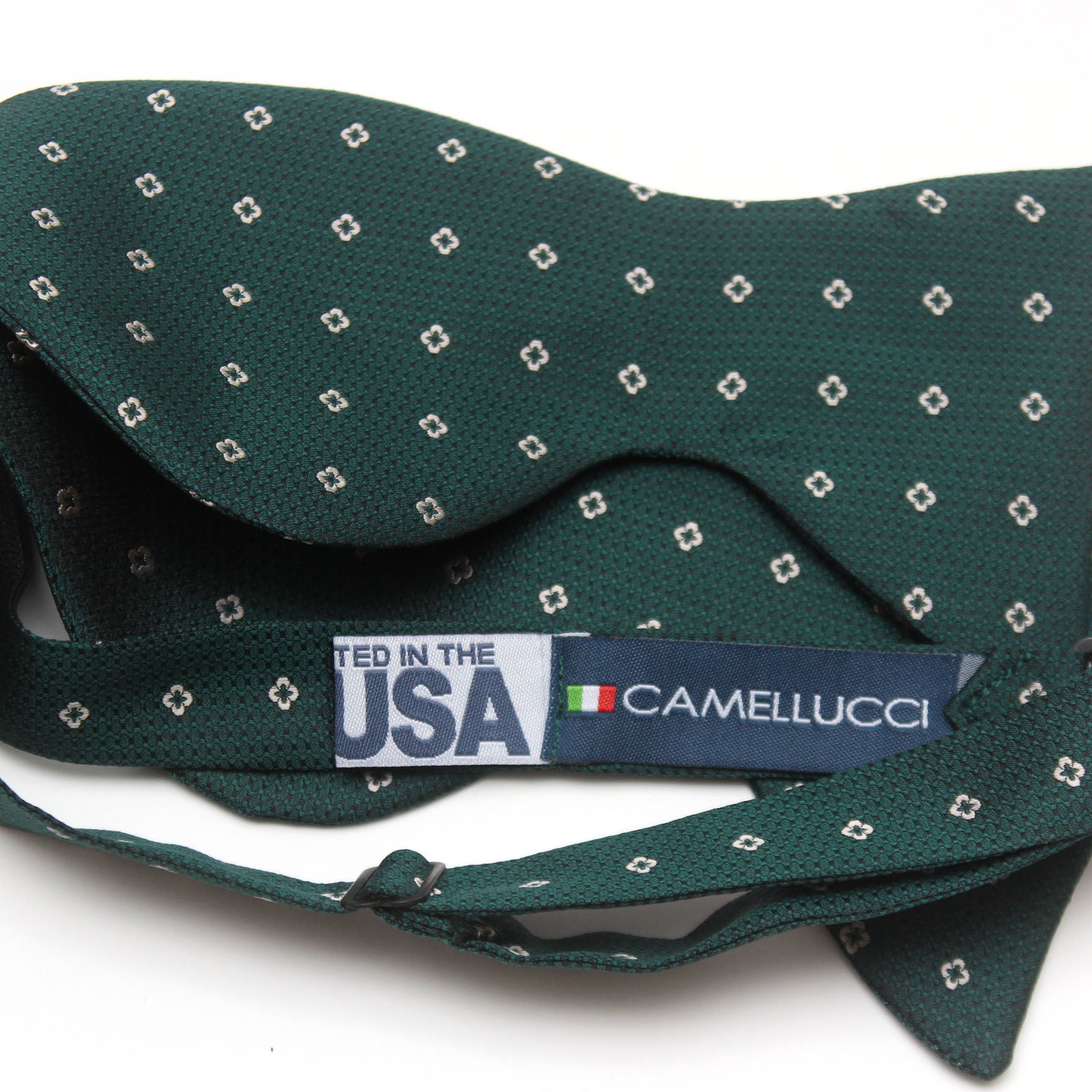 Big Butterfly Green Grey Ornament Silk Bow Tie