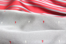 Load image into Gallery viewer, Grey Red Stripe Reversible Silk Ascot
