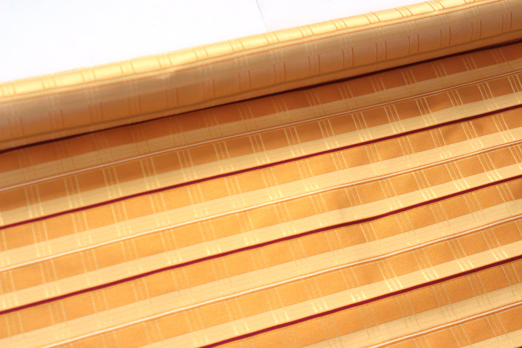 Orange Plaid Silk Fabric