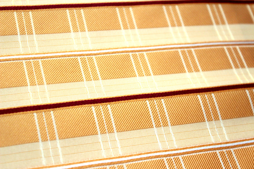 Orange Plaid Silk Fabric