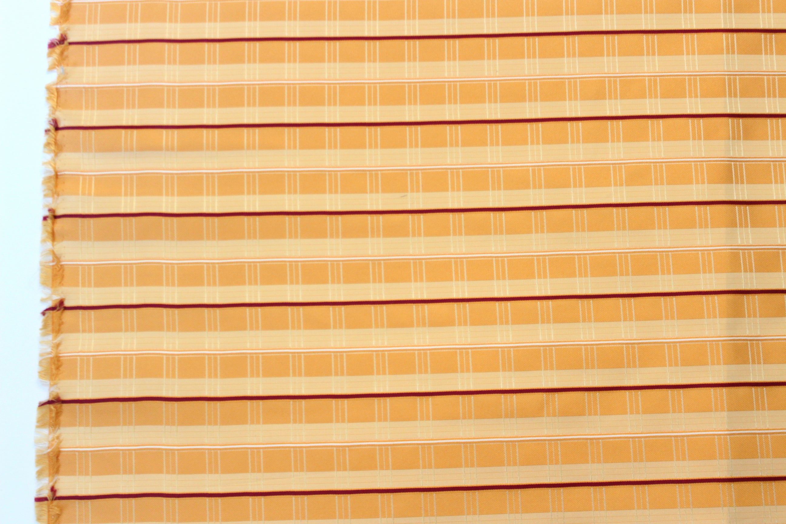 Orange Plaid Silk Fabric