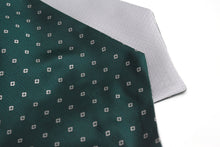 Load image into Gallery viewer, Grey Emerald Green Reversible Silk Ascot
