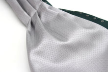 Load image into Gallery viewer, Grey Emerald Green Reversible Silk Ascot
