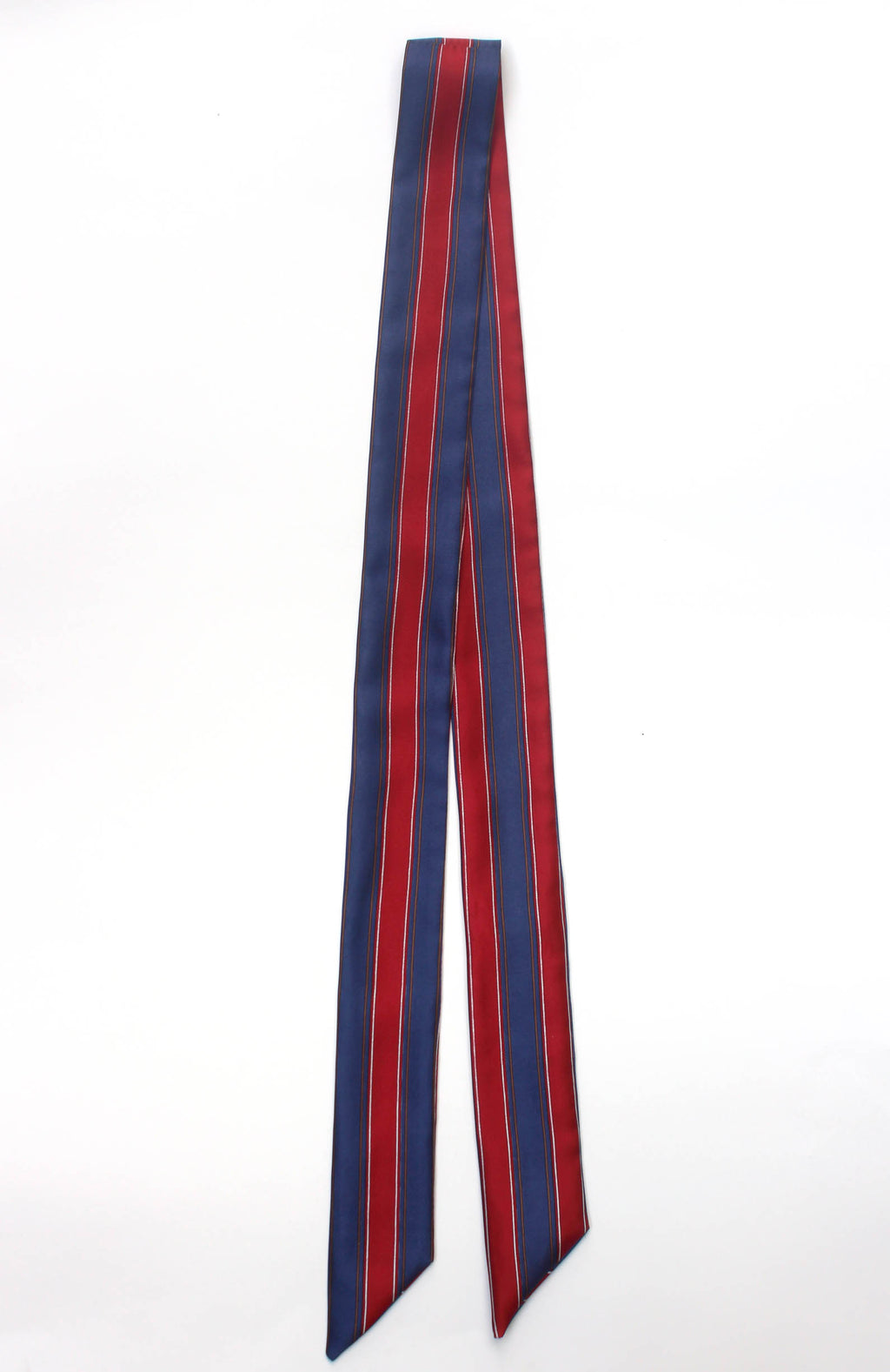 Red Blue Stripe Skinny Scarf