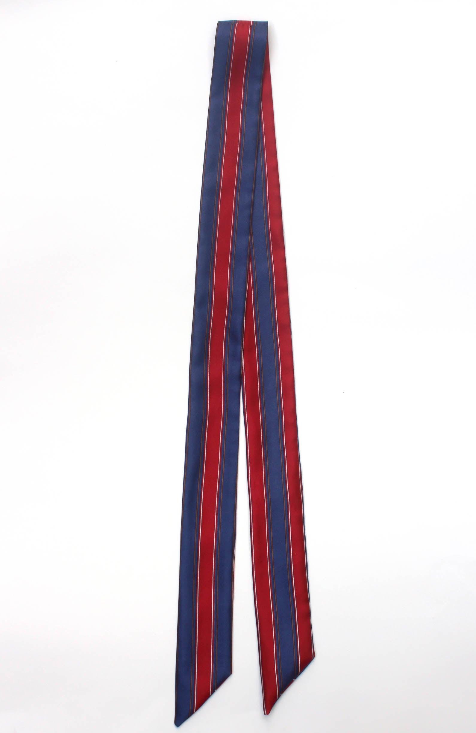 Red Blue Stripe Skinny Scarf