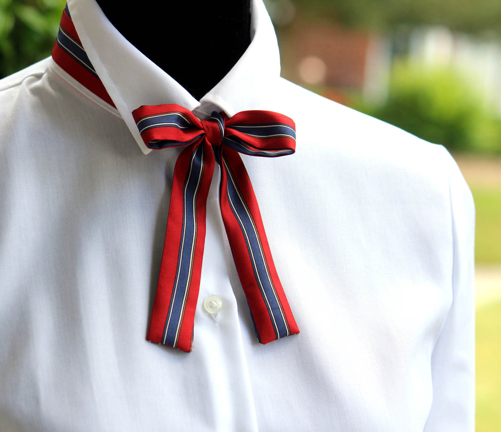 Red Blue Stripe Skinny Scarf