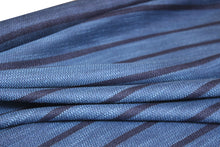 Load image into Gallery viewer, Navy Blue Stripe Silk Fabric
