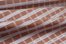 Load image into Gallery viewer, Brown Blue Plaid Silk Fabric
