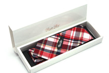 Load image into Gallery viewer, Red White Plaid Necktie
