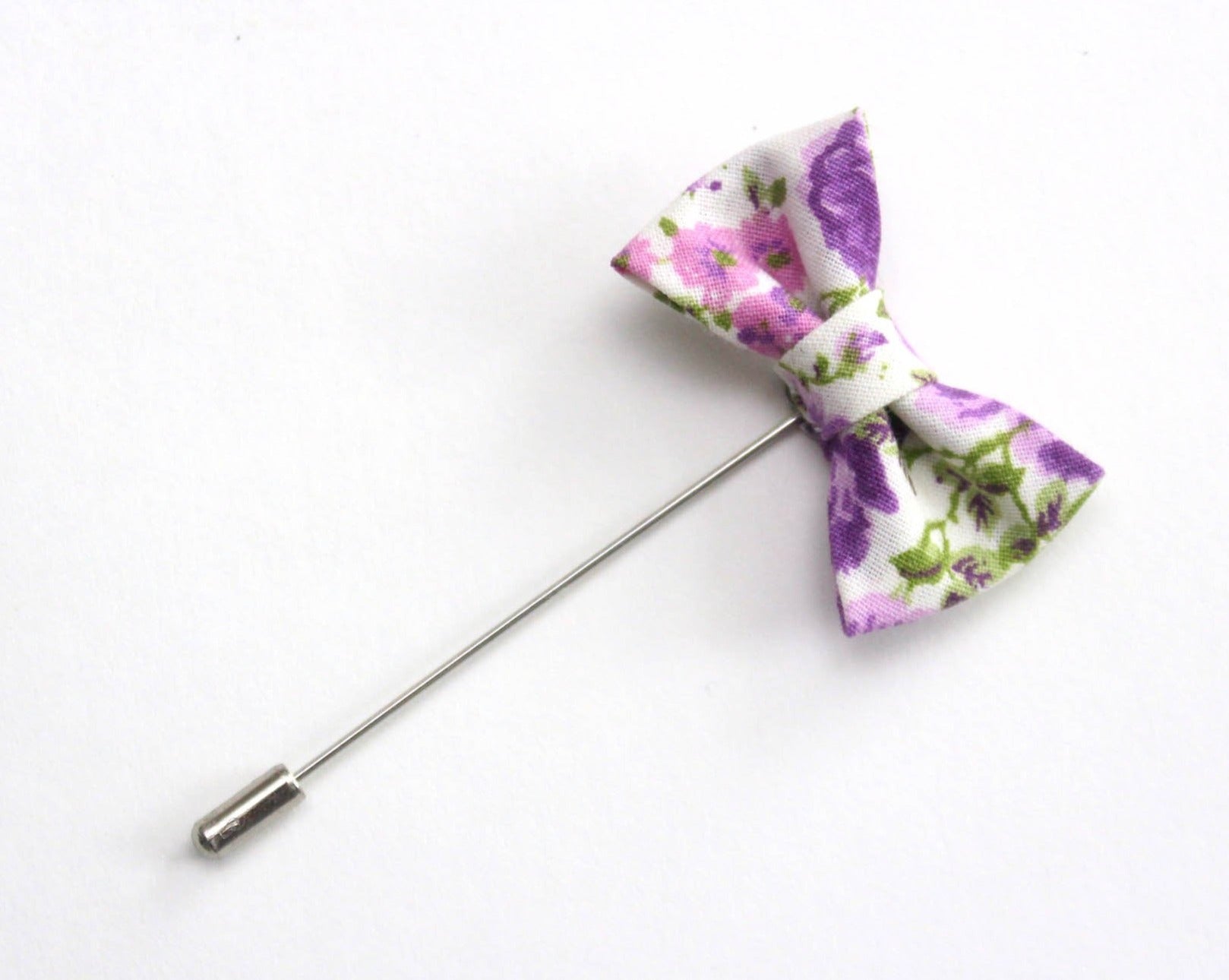 Purple Floral Bow tie Lapel pin