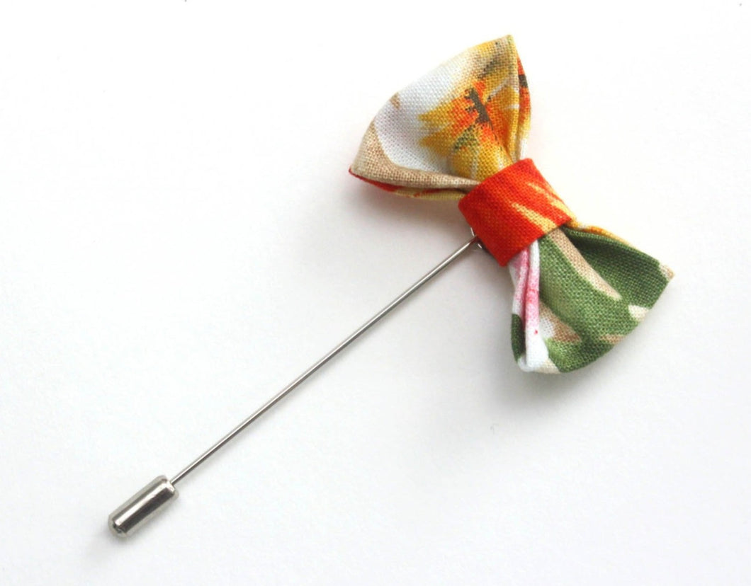 Yellow Red Green Bow tie Lapel pin