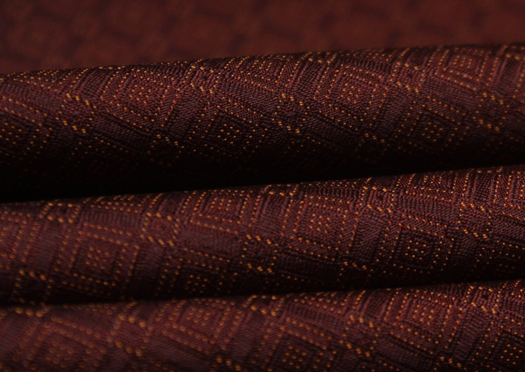 Brown Mustard Reversible Silk Fabric