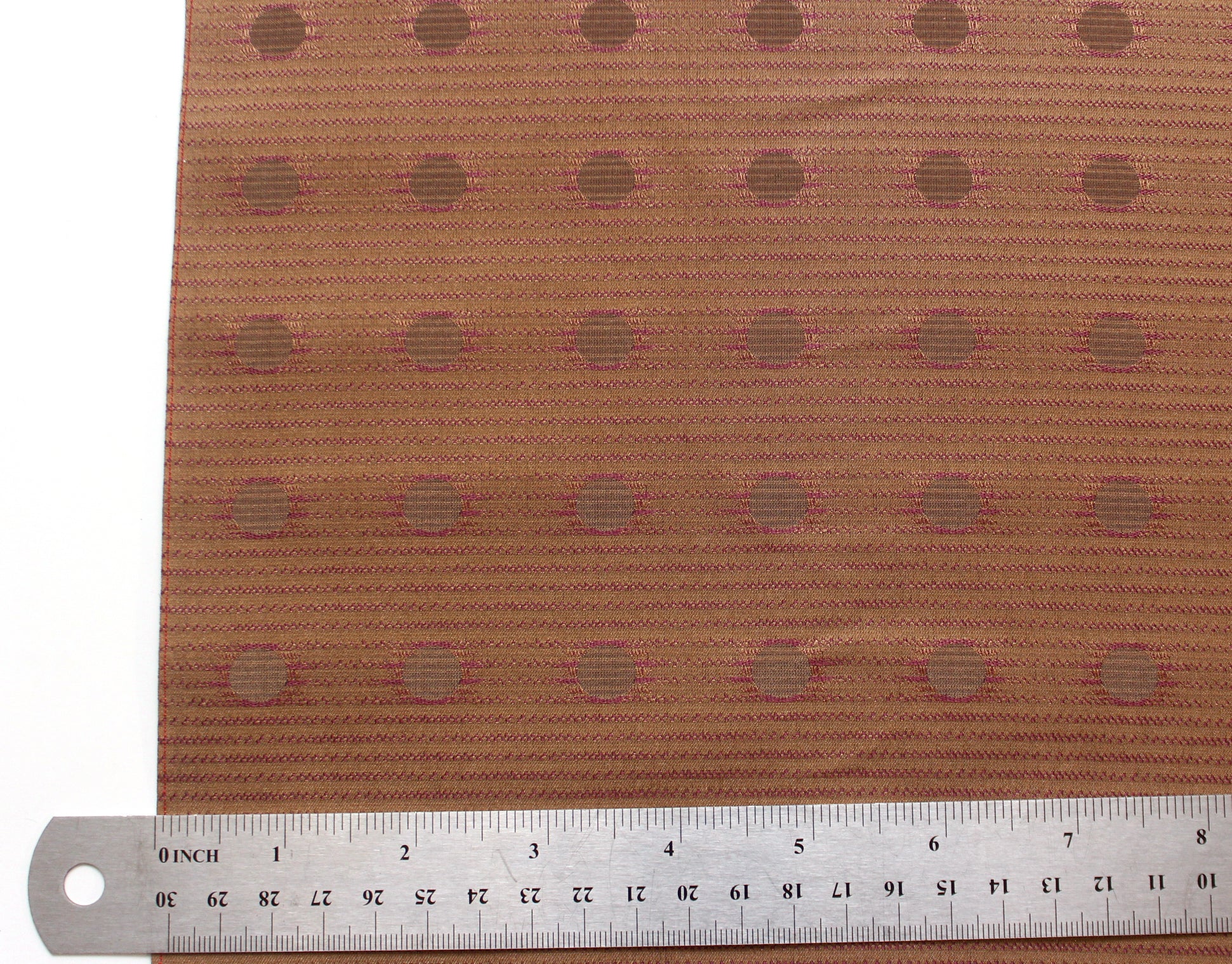 Polka Dot Brown Dusty Fuchsia Silk Fabric