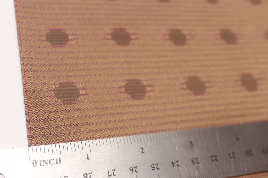 Polka Dot Brown Dusty Fuchsia Silk Fabric