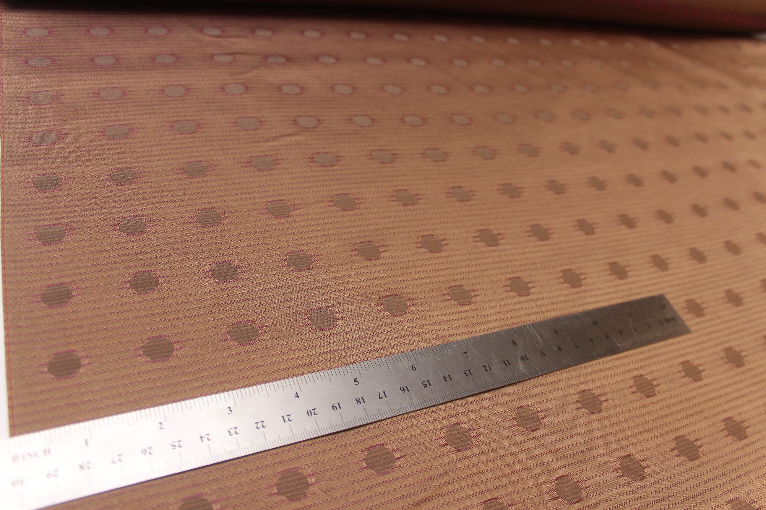 Polka Dot Brown Dusty Fuchsia Silk Fabric