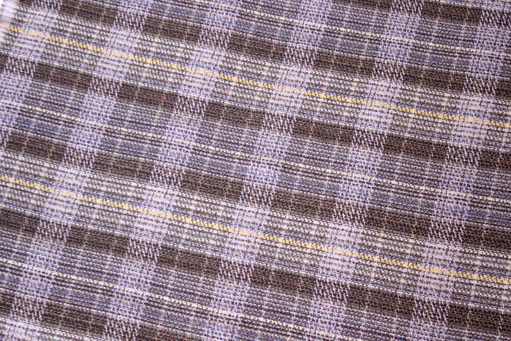 Grey Purple Plaid Woven Texture Silk Fabric