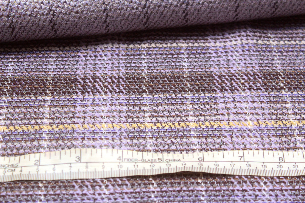Grey Purple Plaid Woven Texture Silk Fabric