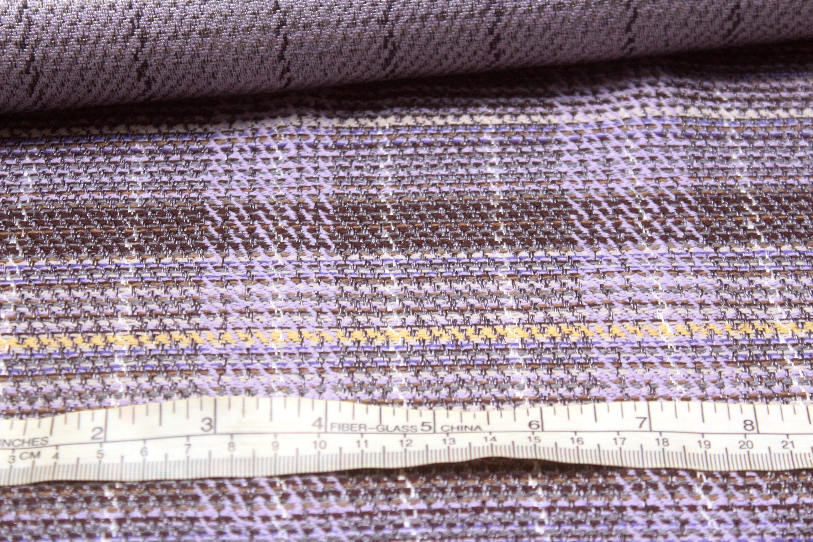 Grey Purple Plaid Woven Texture Silk Fabric