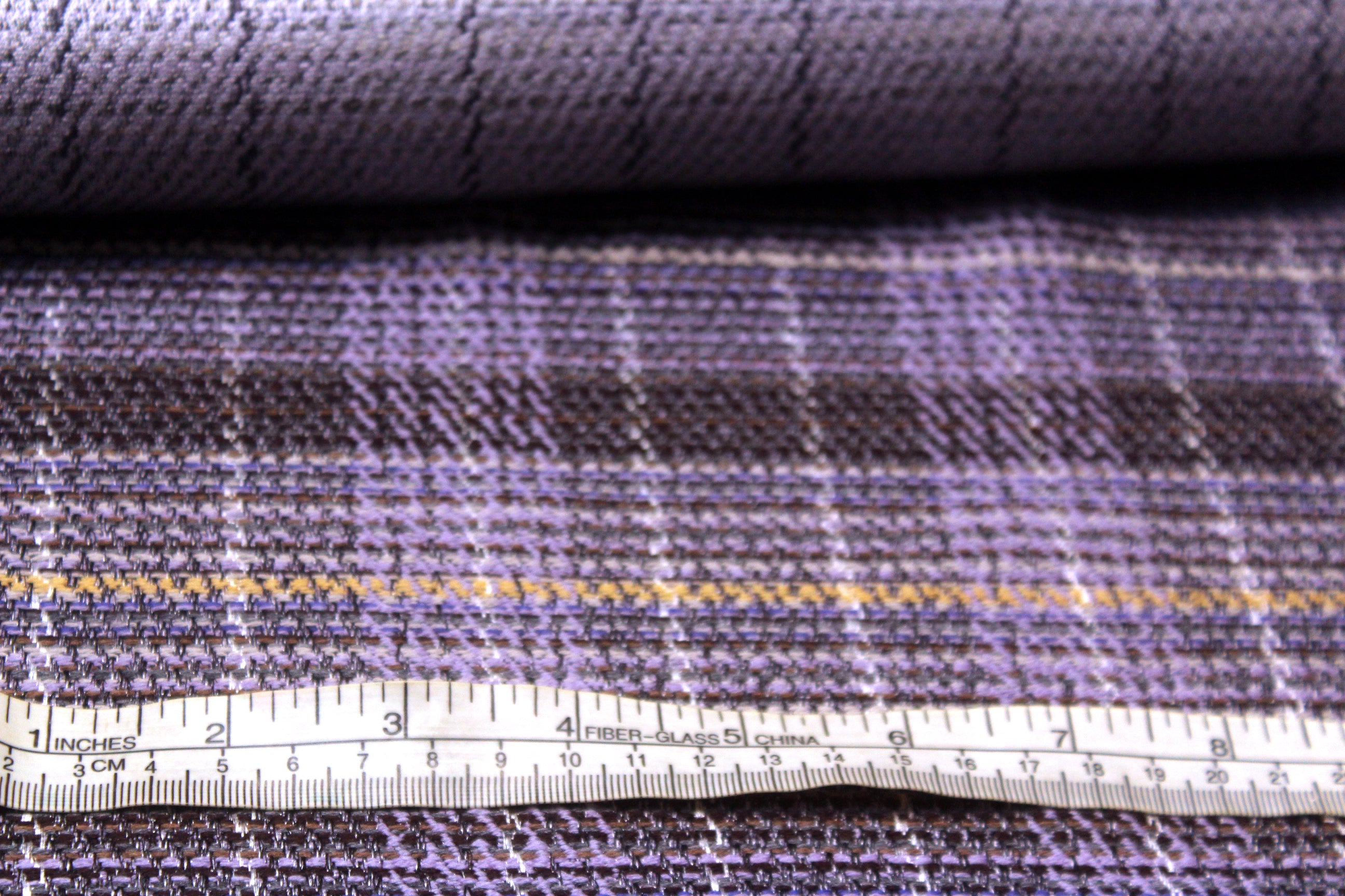Grey Purple Plaid Woven Texture Silk Fabric