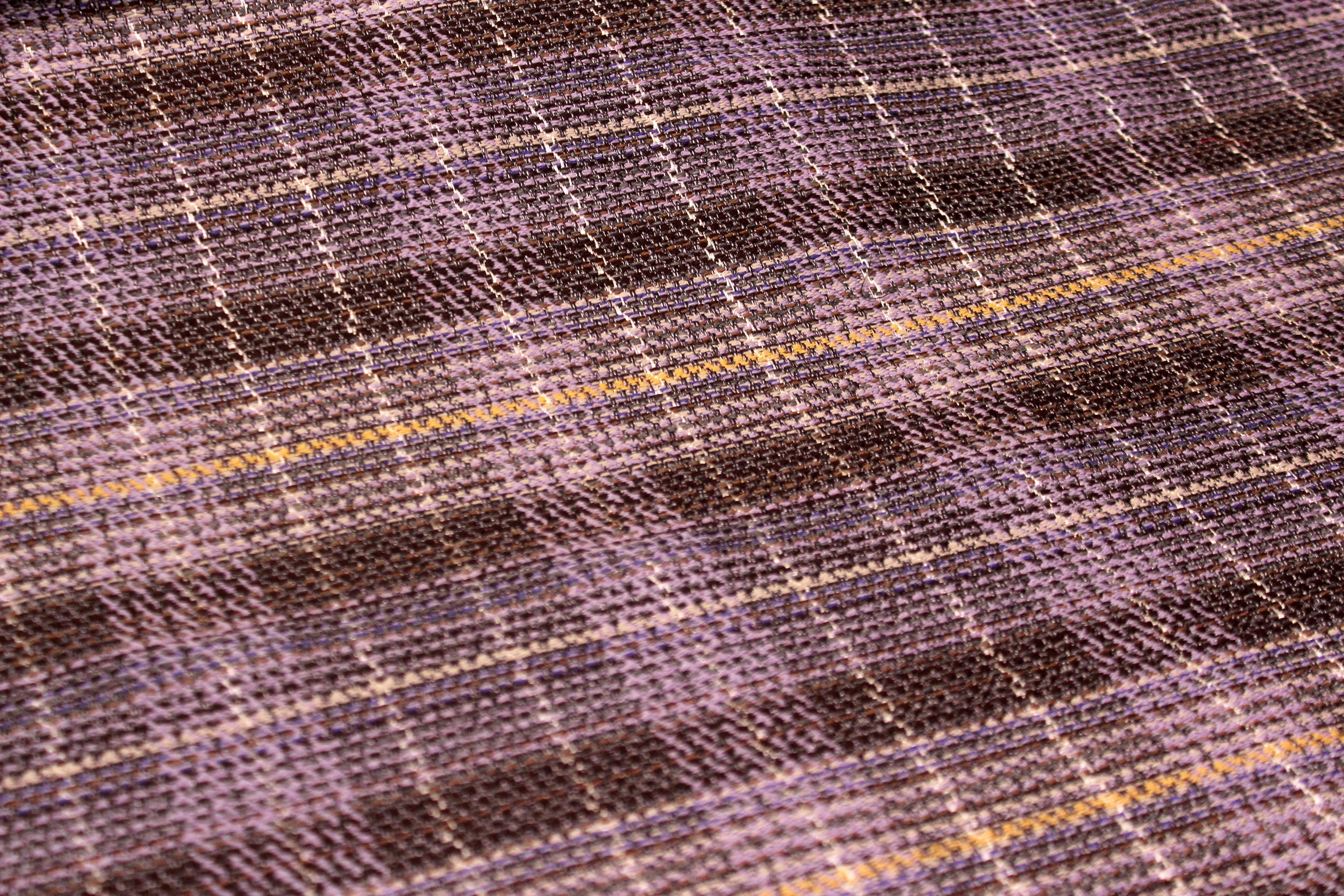 Grey Purple Plaid Woven Texture Silk Fabric