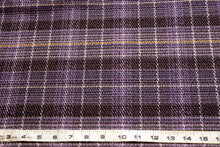Load image into Gallery viewer, Grey Purple Plaid Woven Texture Silk Fabric
