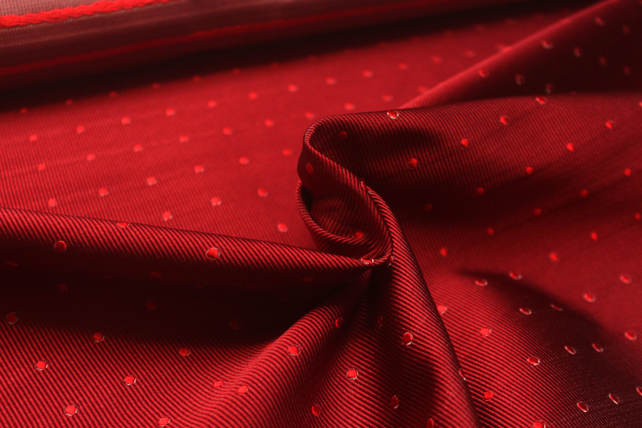 Polka Dot Red Silk Fabric