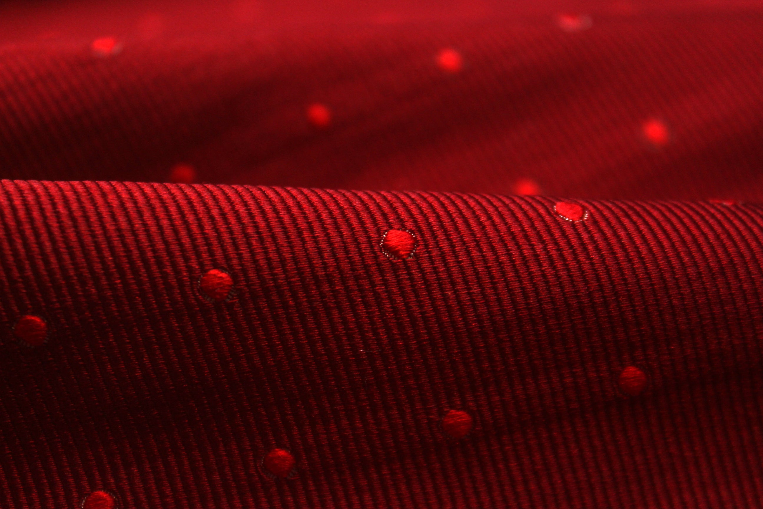 Polka Dot Red Silk Fabric